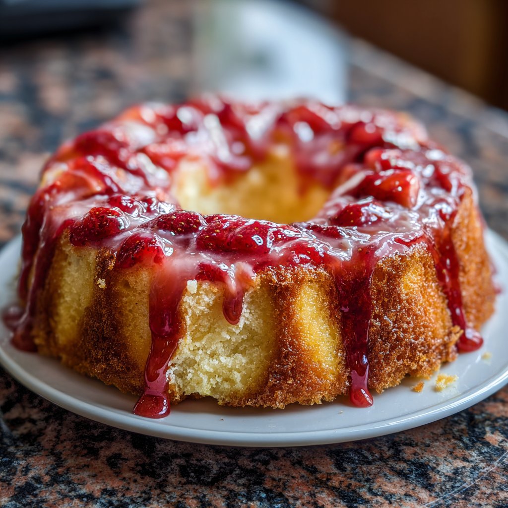 Vanillekuchen mit Erdbeerfüllung