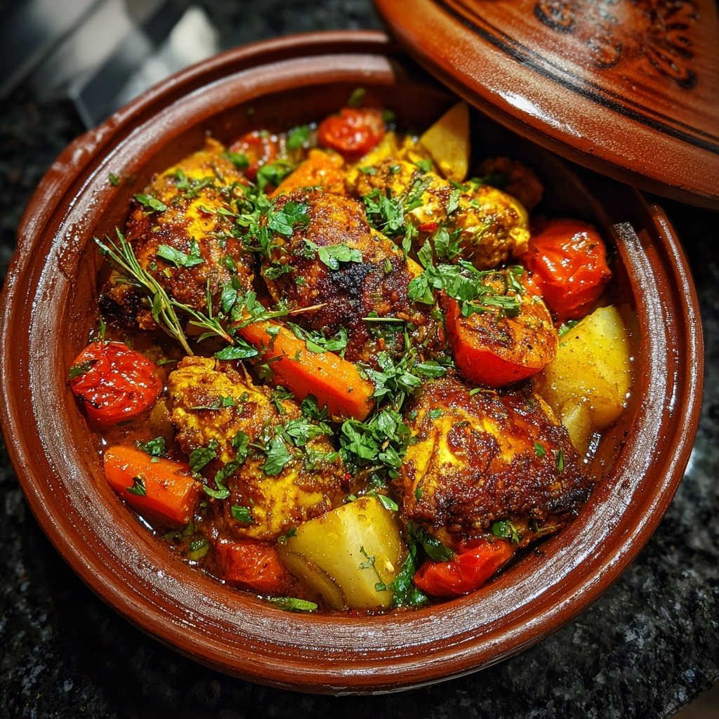 Internationale Küche Marokkanisches Hähnchen-Tagine