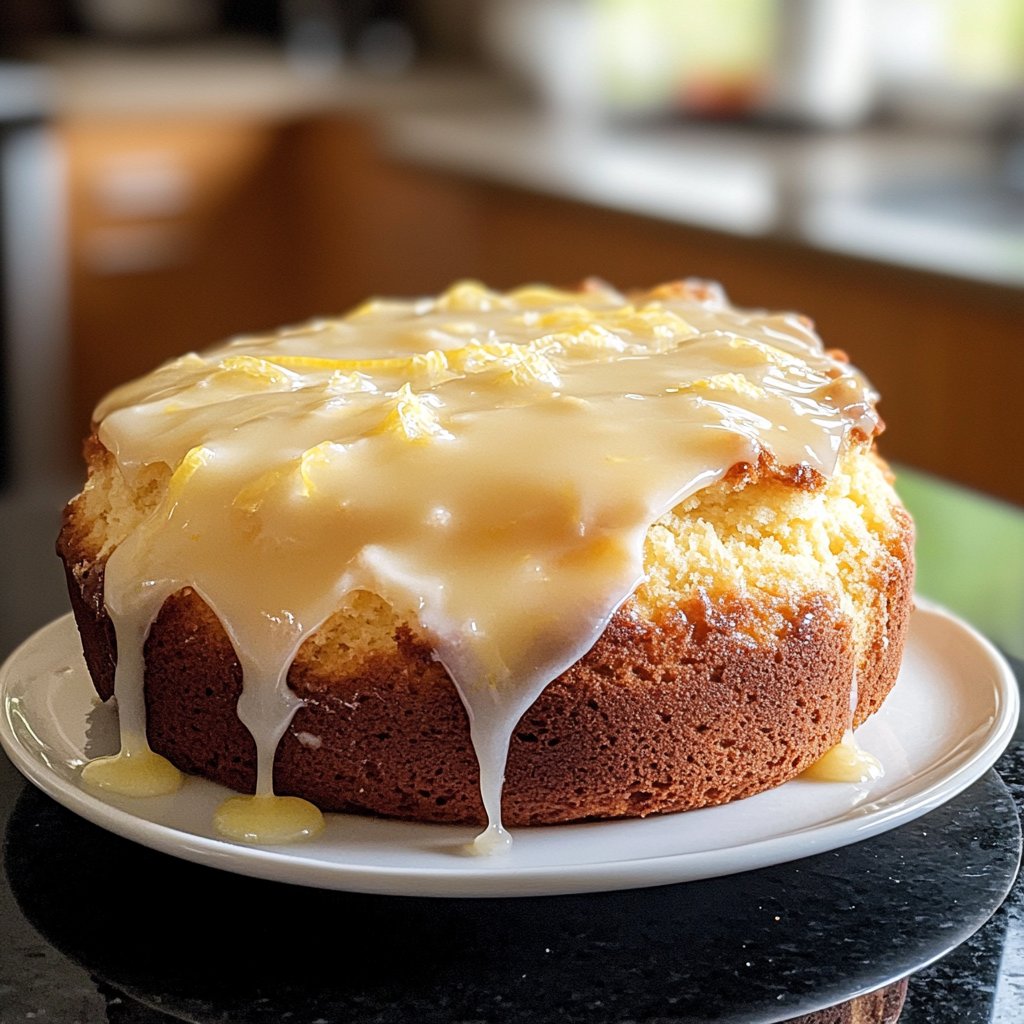 Klassischer Zitronenkuchen mit Glasur