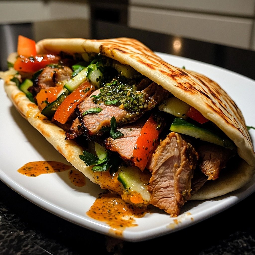 Döner mit Kräutersauce