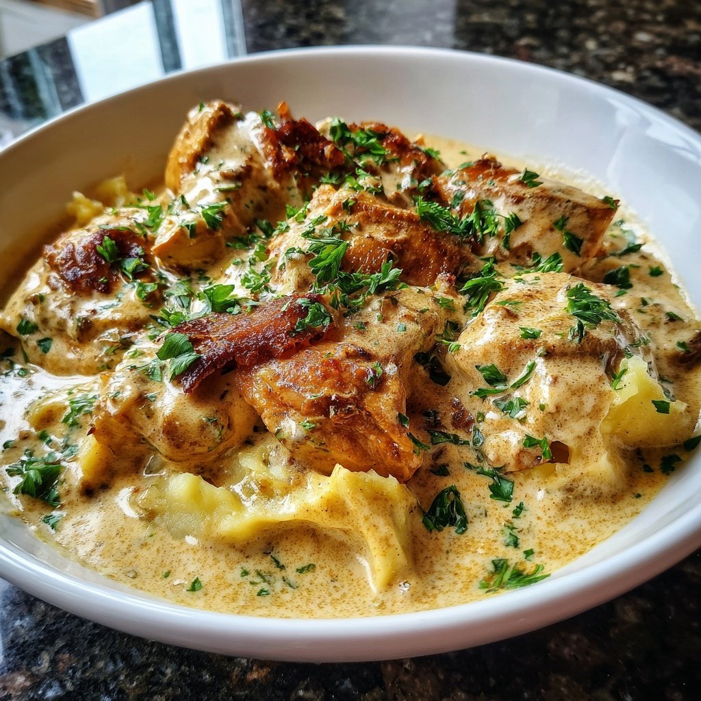 Hausmannskost Cremiges Hähnchen mit Kartoffelpüree