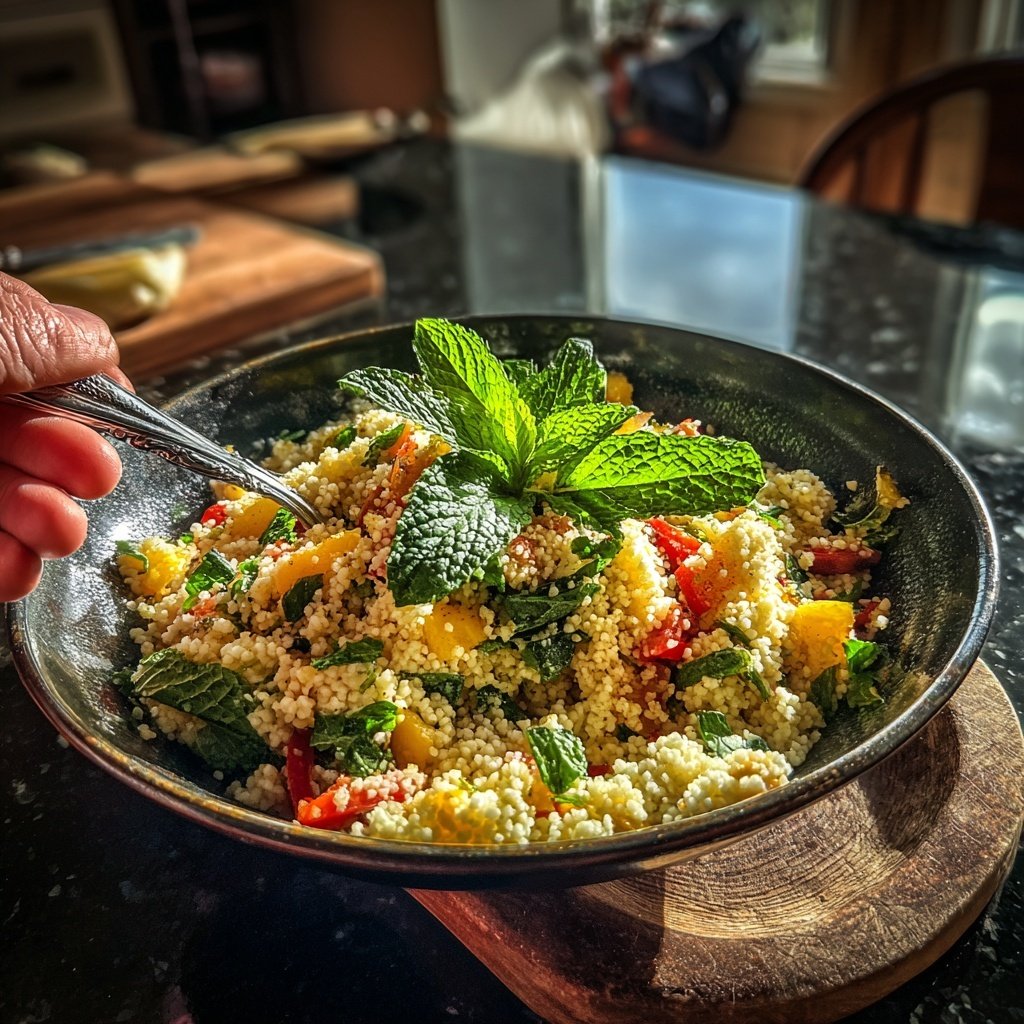 Salat Zum Grillen Mit Couscous Und Minze