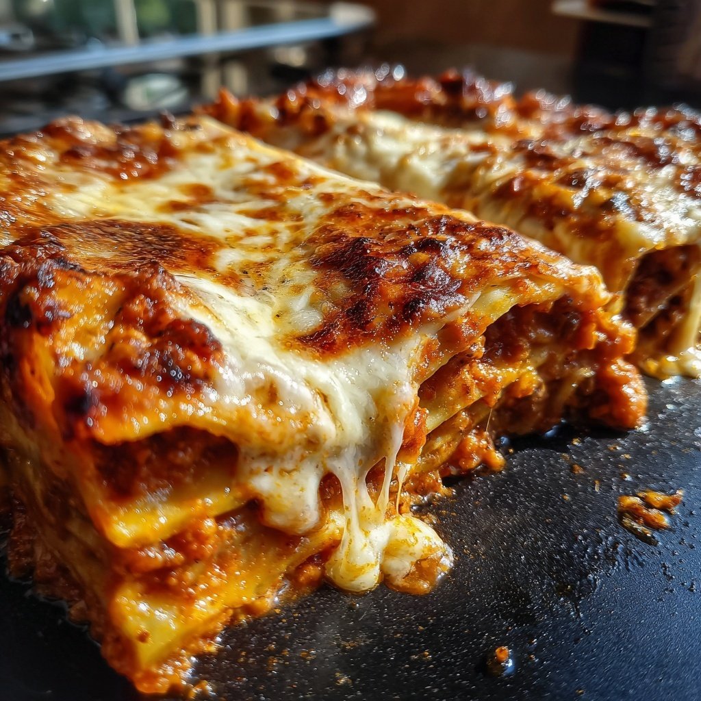 Lasagne mit Tomaten-Linsen-Sauce