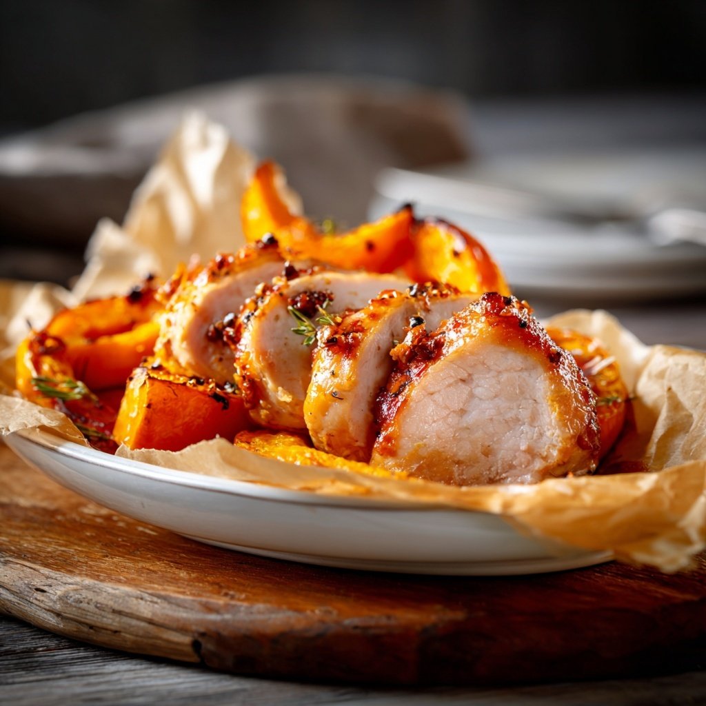 Kalorienarmes Hähnchen Mit Ofen Kürbis